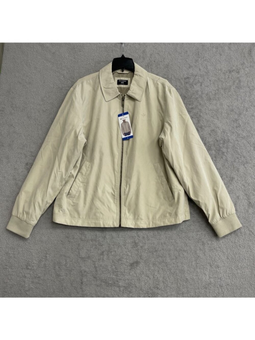Dockers Men's Size Large Classic Beige Zip-Up Windbreaker Jacket M1150 - Picture 3 of 10